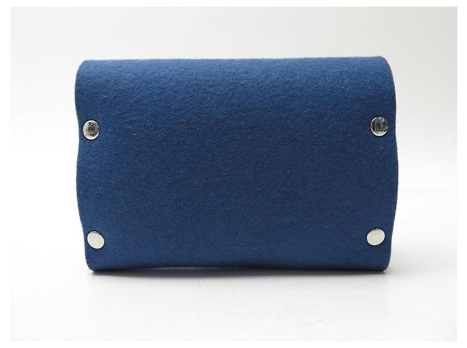 Hermès NEUF MINI POCHETTE HERMES EVELYNE EN FEUTRINE FEUTRE BLEU NEW FELT POUCH - vue 2