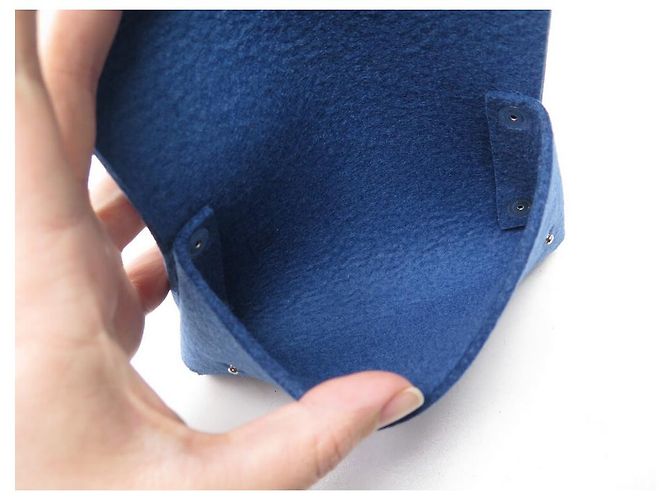 Hermès NEUF MINI POCHETTE HERMES EVELYNE EN FEUTRINE FEUTRE BLEU NEW FELT POUCH - vue 6