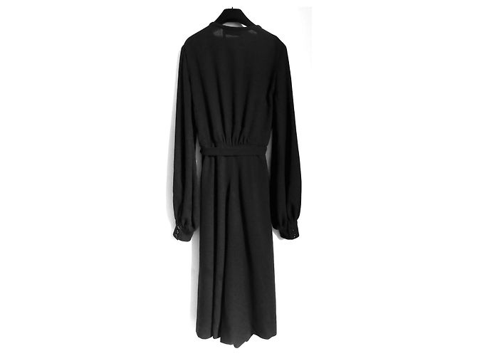 YVES SAINT LAURENT 2011 Macacão preto de perna larga - vista 7