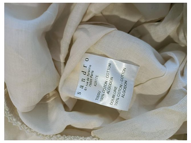 Vestido largo Sandro beige de algodón - vista 11