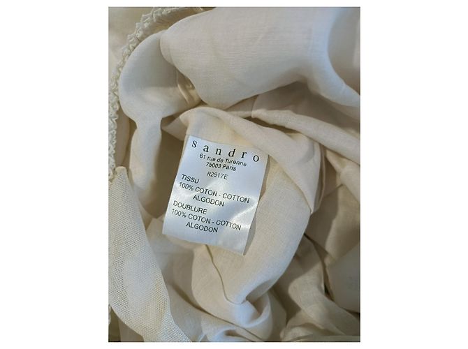 Vestido largo Sandro beige de algodón - vista 12