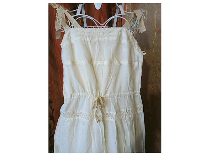 Vestido largo Sandro beige de algodón - vista 2