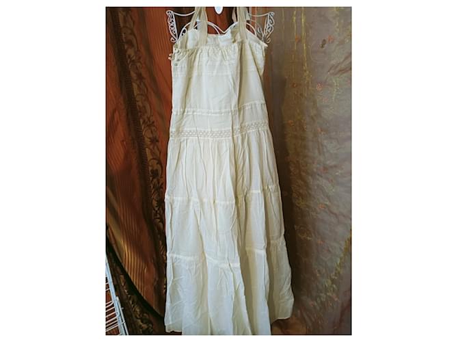 Vestido largo Sandro beige de algodón - vista 5