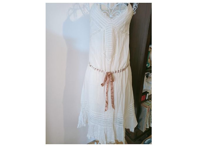 Maje langes Kleid aus Bio-Baumwolle beige - Ansicht 2