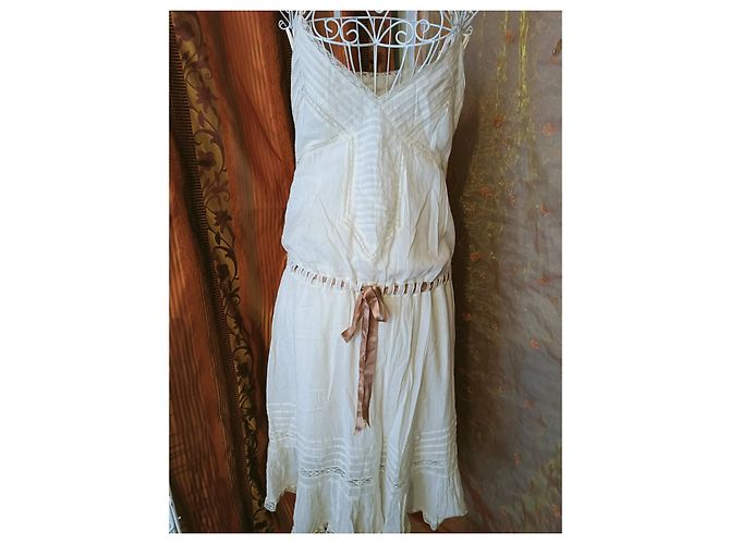 Maje langes Kleid aus Bio-Baumwolle beige - Ansicht 4