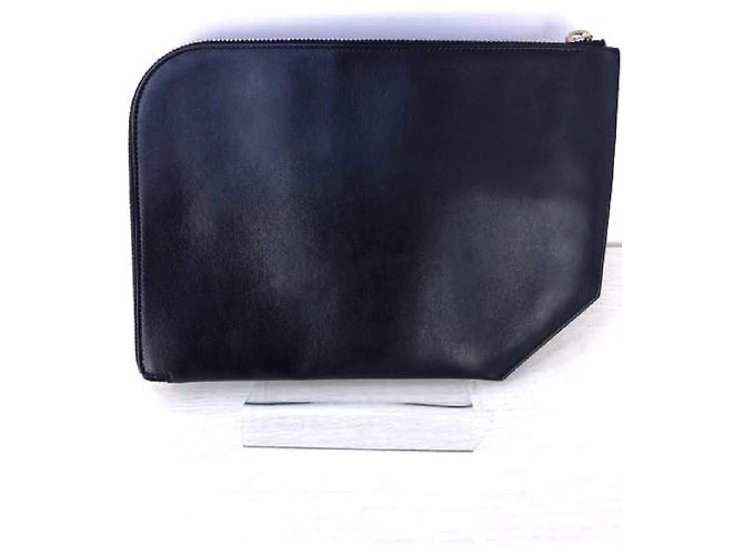 * BALMAIN (Balmain) bolsa clutch masculina de couro com fecho em forma de L - vista 2
