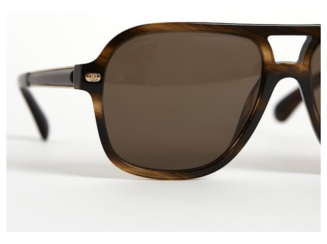 Chanel Lentes de sol Caqui - vista 3