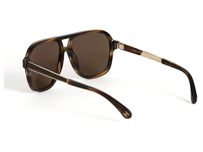 Chanel Lentes de sol Caqui - vista 4