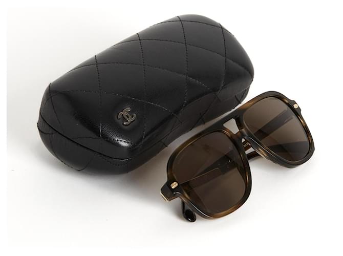 Chanel Lentes de sol Caqui - vista 5