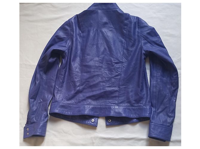 Autre Marque Who's Who Lederjacke Perfecto Lila - Ansicht 2