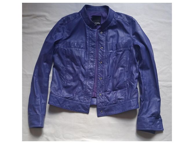 Autre Marque Who's Who Lederjacke Perfecto Lila - Ansicht 3