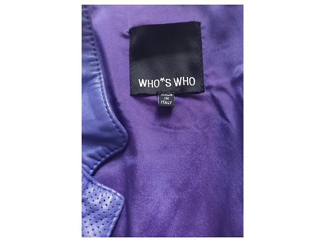 Autre Marque Who's Who Lederjacke Perfecto Lila - Ansicht 4