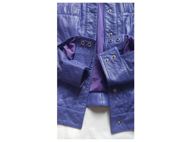 Autre Marque Who's Who Lederjacke Perfecto Lila - Ansicht 5