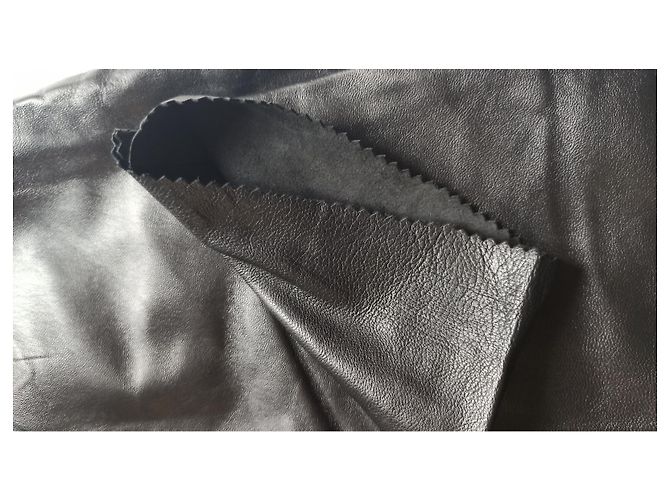 Autre Marque Reteo Mariello Lammlederhose mit hoher Taille Schwarz - Ansicht 5