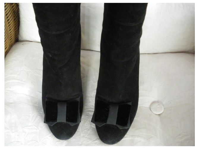 Botas Altas Michel Vivien de Gamuza Negra Negro - vista 2