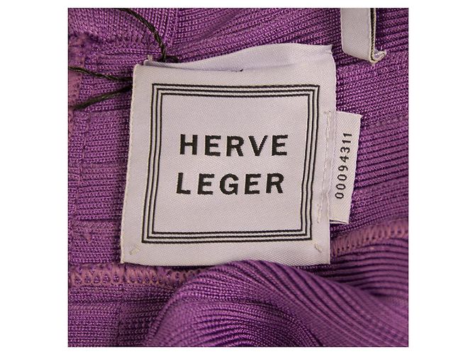 Herve Leger púrpura vendaje Bodycon sin mangas Mini longitud vestido talla M - vista 3