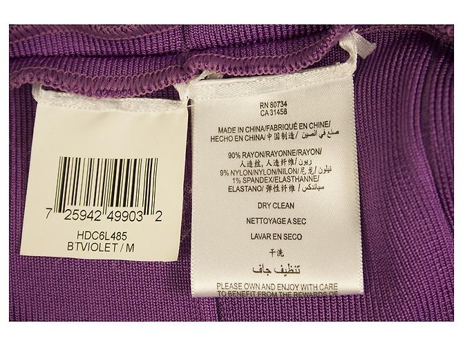 Herve Leger púrpura vendaje Bodycon sin mangas Mini longitud vestido talla M - vista 4