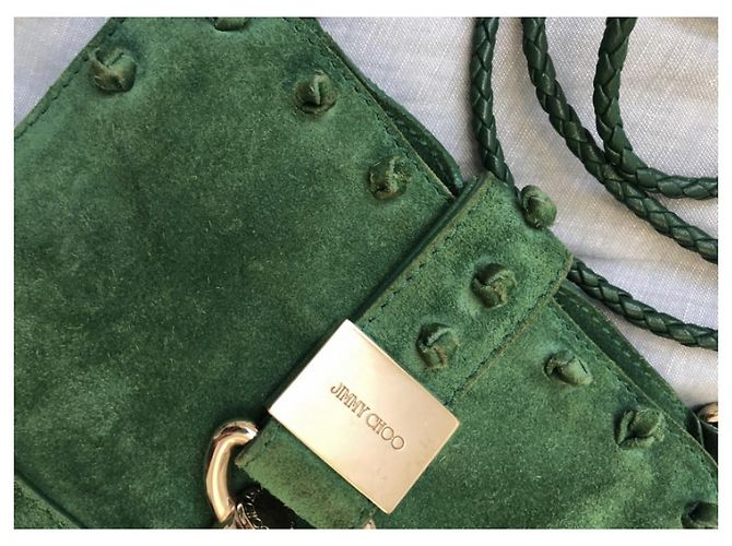 Borsa a tracolla Jimmy Choo in scamosciato verde - vista 10