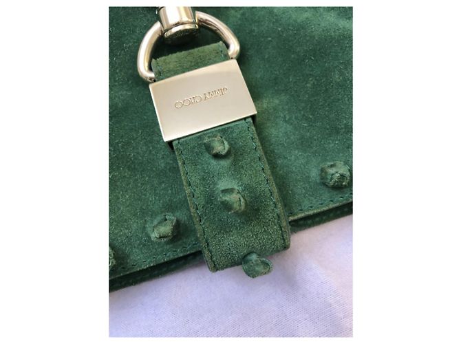 Borsa a tracolla Jimmy Choo in scamosciato verde - vista 11