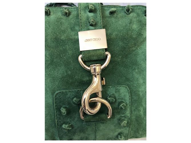 Borsa a tracolla Jimmy Choo in scamosciato verde - vista 13