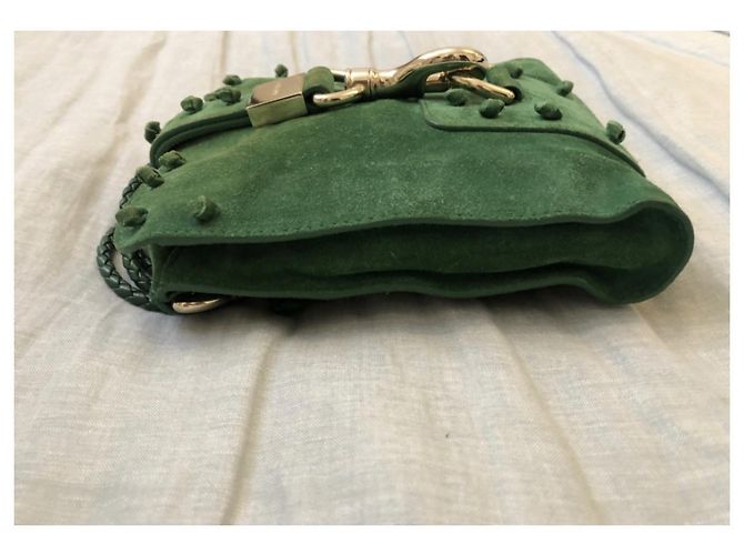 Borsa a tracolla Jimmy Choo in scamosciato verde - vista 8