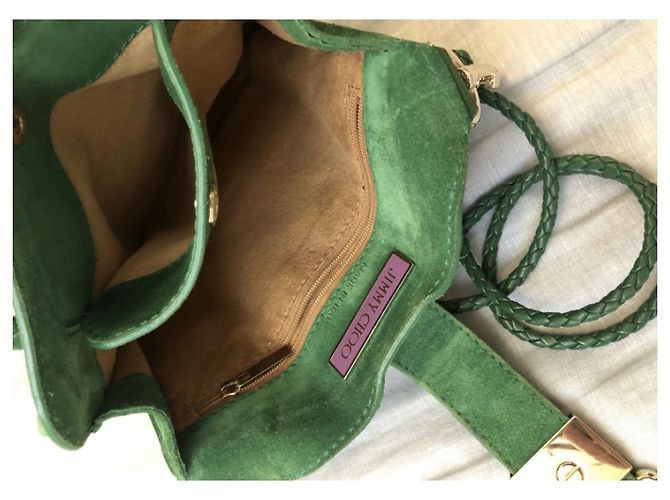 Borsa a tracolla Jimmy Choo in scamosciato verde - vista 9