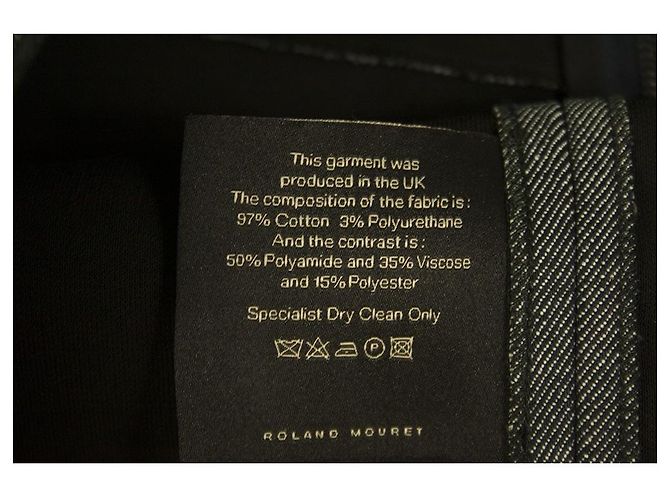 Roland Mouret Grigio Nero Denim Cerniera frontale Minigonna Lunghezza Jeans Fr 40, IT 44 - vista 5