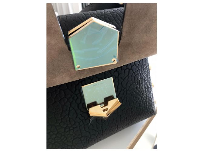 Jimmy Choo Lockett Leather Handbag Black - view 11