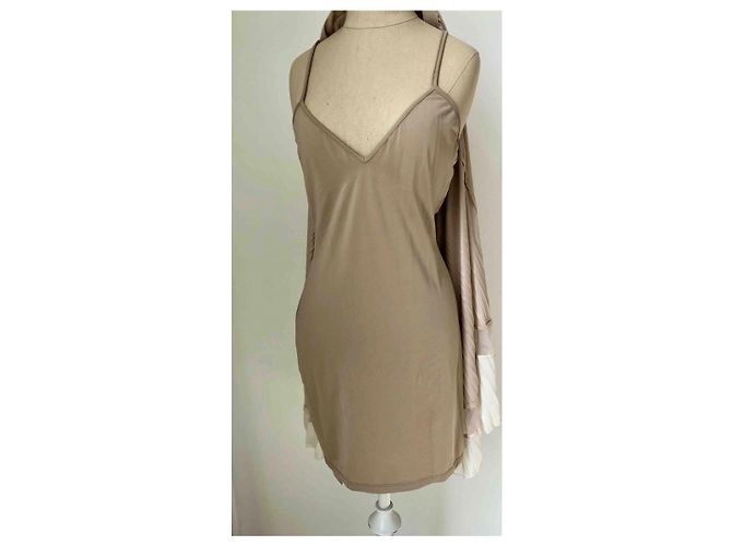 Bcbg Max Azria Cocktail Minikleid beige aus Chiffon - Ansicht 7