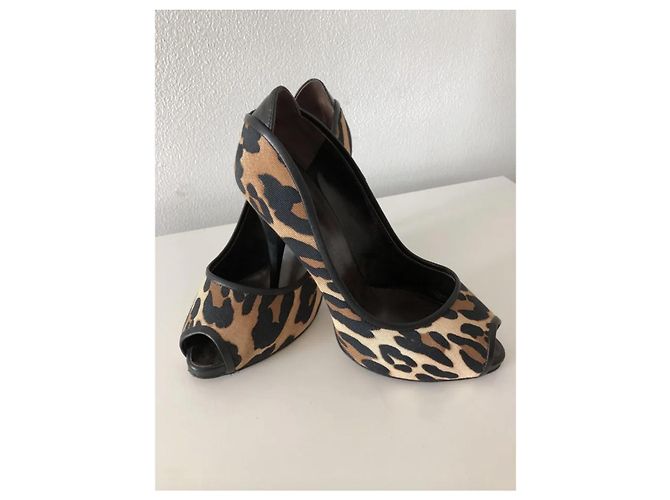 Décolleté Giuseppe Zanotti Animalier a Punta Aperta Stampa leopardo - vista 4