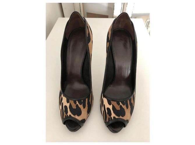 Décolleté Giuseppe Zanotti Animalier a Punta Aperta Stampa leopardo - vista 6