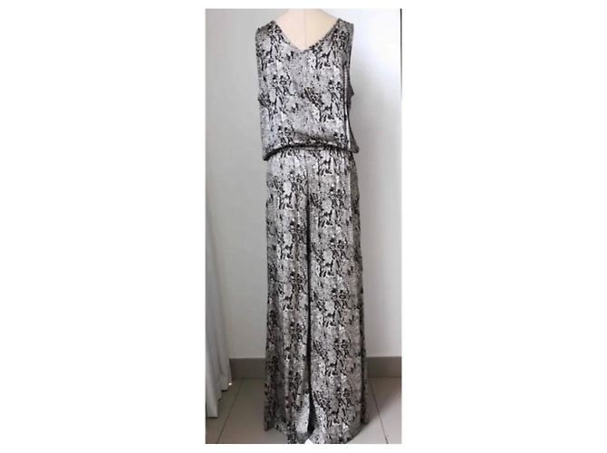 Mono Alexis de seda estampado de serpiente beige - vista 4