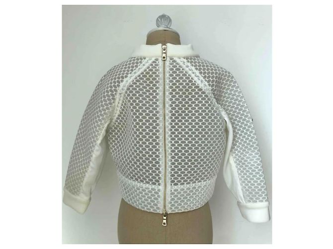 Three Floors Fashion Sweatshirt mit Wabenmuster Blumen Weiß - Ansicht 3
