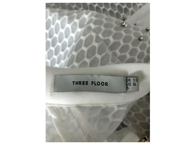Three Floors Fashion Sweatshirt mit Wabenmuster Blumen Weiß - Ansicht 4
