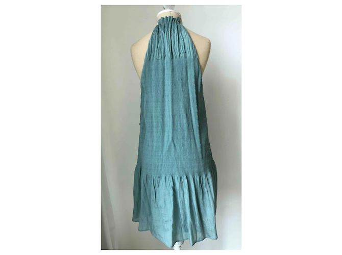Vestido Hoss Intropia de cuello halter verde claro de algodón - vista 2