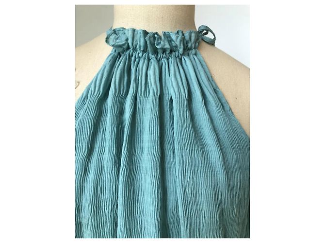 Vestido Hoss Intropia de cuello halter verde claro de algodón - vista 5