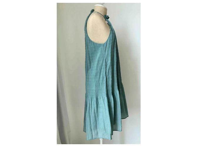 Vestido Hoss Intropia de cuello halter verde claro de algodón - vista 7