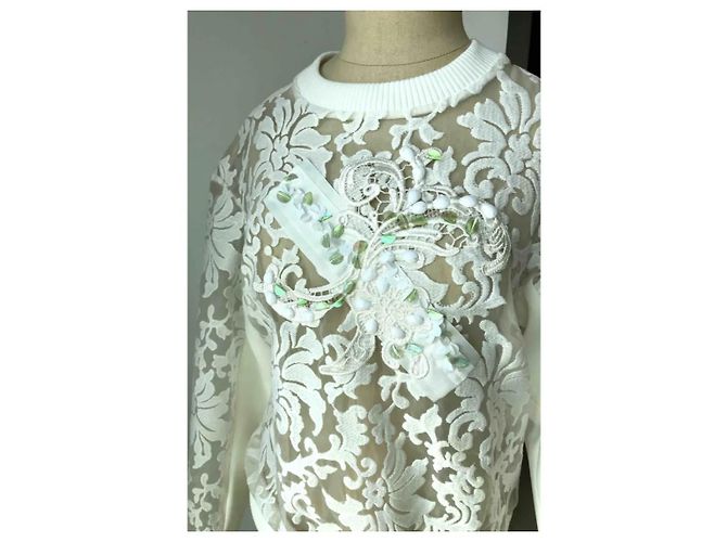 Three Floors Fashion Abstraktes Dreistufiges Sweatshirt Weiß - Ansicht 2