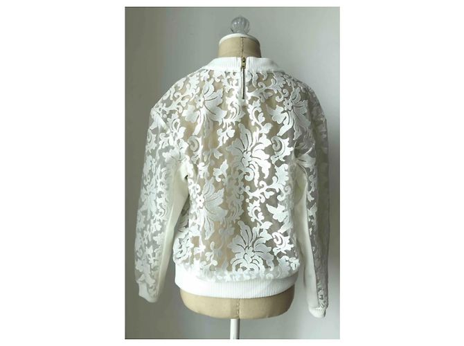 Three Floors Fashion Abstraktes Dreistufiges Sweatshirt Weiß - Ansicht 4