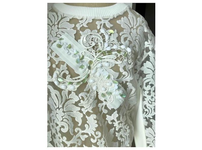 Three Floors Fashion Abstraktes Dreistufiges Sweatshirt Weiß - Ansicht 7