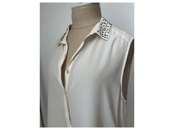 Camicetta oversize in seta Rebecca Taylor crema Crudo - vista 6