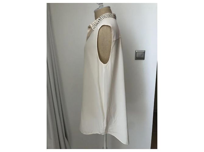 Camicetta oversize in seta Rebecca Taylor crema Crudo - vista 7