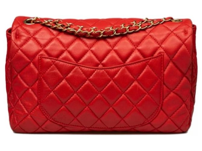 Timeless Chanel Borsa jumbo classica senza tempo con patta Rosso - vista 2