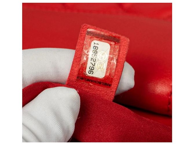 Timeless Chanel Borsa jumbo classica senza tempo con patta Rosso - vista 4