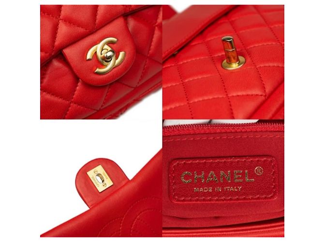 Timeless Chanel Borsa jumbo classica senza tempo con patta Rosso - vista 5