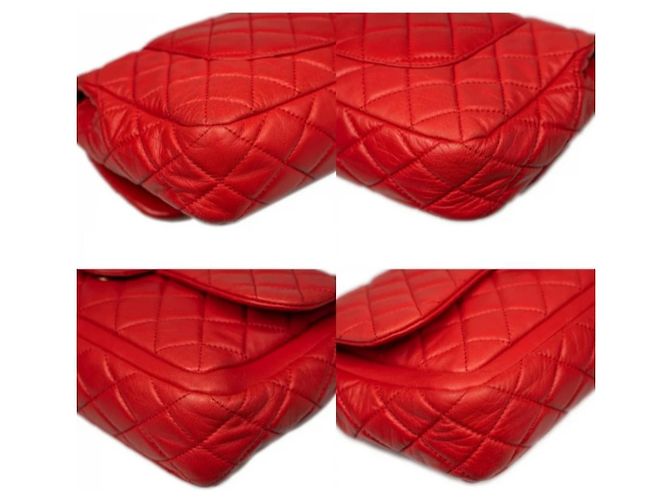 Timeless Chanel Borsa jumbo classica senza tempo con patta Rosso - vista 6
