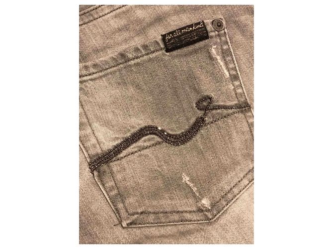Jeans slim 7 For All Mankind Olivya verde claro algodón - vista 4