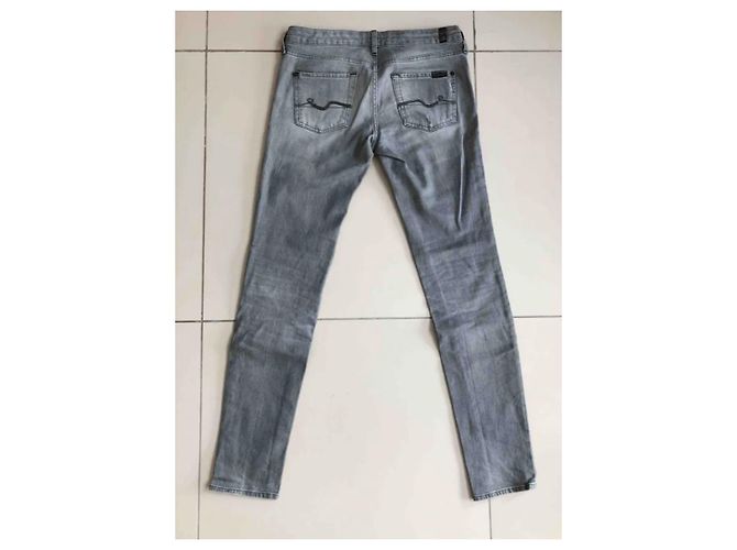 Jeans slim 7 For All Mankind Olivya verde claro algodón - vista 5