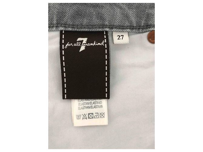 Jeans slim 7 For All Mankind Olivya verde claro algodón - vista 6