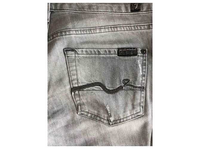 Jeans slim 7 For All Mankind Olivya verde claro algodón - vista 8